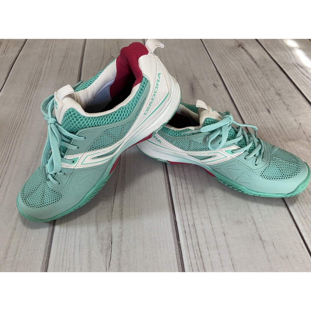 Diadora Speed Pro Evo II Shoes Womens 9 Aqua White Ortholite Running Sneaker